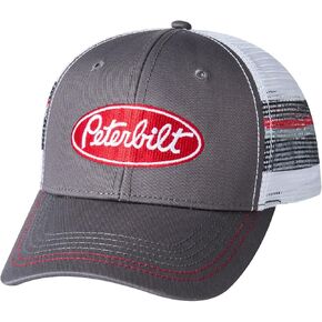 Peterbilt Charcoal Grey Striped Back Mesh Trucker Cap