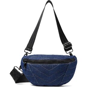 Think Royln Women's Little Runaway Belt Bag, Stone Washed Denim, Blue, One Size