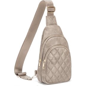 Sling Bag for Women Crossbody Bag Purse Womens Vegan Leather Fanny Pack Chest Bag with Adjustable Strap