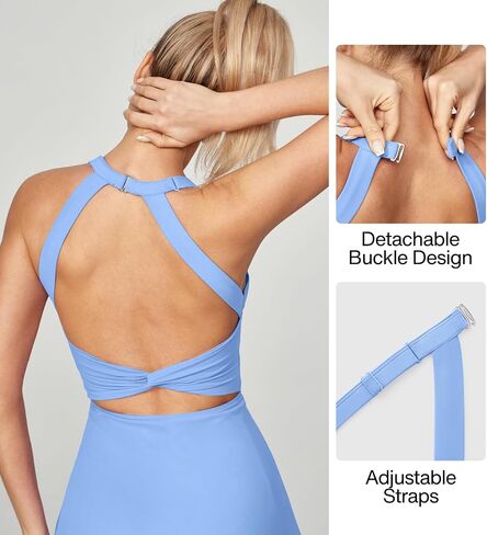 Heathyoga Easy Peezy Tennis Dresses for Women with Shorts Underneath and Bra Athletic Dress for Women Golf Workout Dress in Kuwait