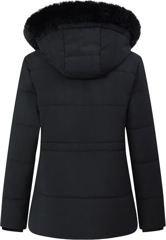 معطف منتفخ شتوي دافئ للنساء من MOERDENG جاكيت سميك مبطن بالصوف من الفرو الصناعي غطاء رأس قابل للفصل سترة ثلجية in Kuwait