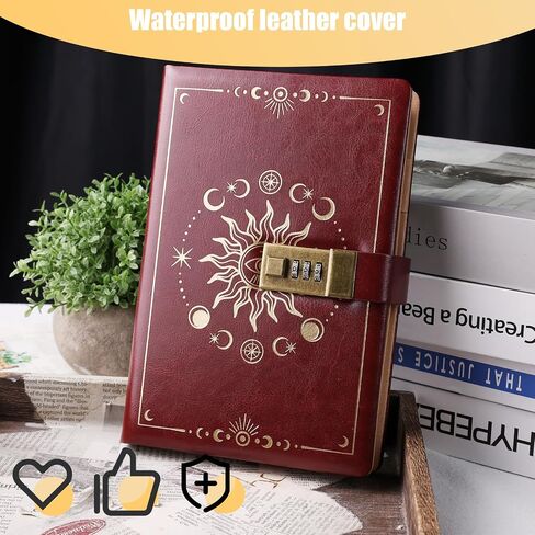 Personal Diary with Lock, A5 224 Pages Black Leather Ruled Journal Password Protected Notebook,Travel Notebook Lock Diary Planner Organizer for Men and Women, 8.6x5.9in in Saudi Arabia