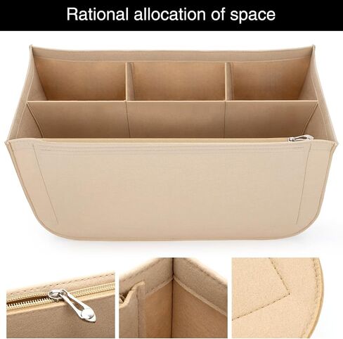 Rubber Beach Bag Organizer Compatible with Bogg Bag, Felt Insert Divider Pouch Zipper for Bags Accessories in Saudi Arabia