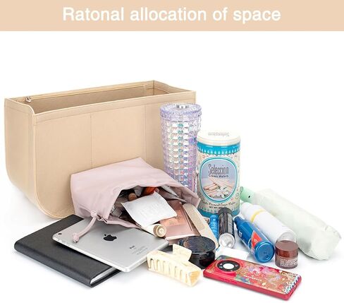 Rubber Beach Bag Organizer Compatible with Bogg Bag, Felt Insert Divider Pouch Zipper for Bags Accessories in Saudi Arabia