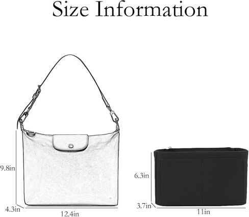 Handbag Purse Insert Organizer, Felt Purse Organizer With Zipper Pocks, Suitable for Crossbody Bags, Shoulder Bags, Handbags Bag Organizer (Black) in Saudi Arabia