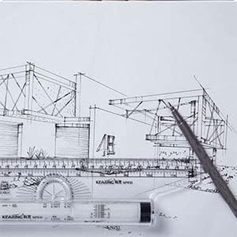 1 قطعة 6 بوصة و1 قطعة 12 بوصة قياس مسطرة دوارة بلاستيكية متعددة الأغراض رسم مسطرة دوارة متوازية طائرة شراعية متوازية لقياس صياغة مدرسة الطالب والمكتب (J03-2) in Kuwait