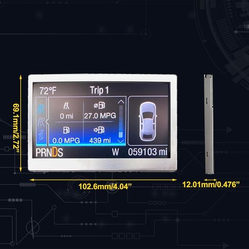 شاشة ملونة LCD مقاس 4.2 بوصة من GXARTS متوافقة مع Ford Escape Focus Edge Explorer 2013 2014 2015 2016 150 ميل في الساعة أداة عداد السرعة LQ042T5DZ11 LQ042T5DZ13A in Saudi Arabia