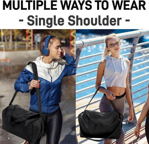 حقيبة رياضية صغيرة، حقيبة من القماش الخشن مقاومة للماء مع جيب داخلي، حقيبة حمل للتمرين، حقيبة خفيفة الوزن طوال الليل في عطلة نهاية الأسبوع، حقيبة رقص اليوغا الرياضية قابلة للطي، حقيبة سفر على الكتف للرجال والنساء in Kuwait