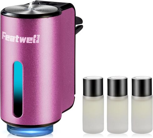 Smart Car Air Freshener with 3 pcs Essential Oil, Three Modes Intelligent Car Aroma Diffuser, Aromatizante para Carro, Black in Saudi Arabia