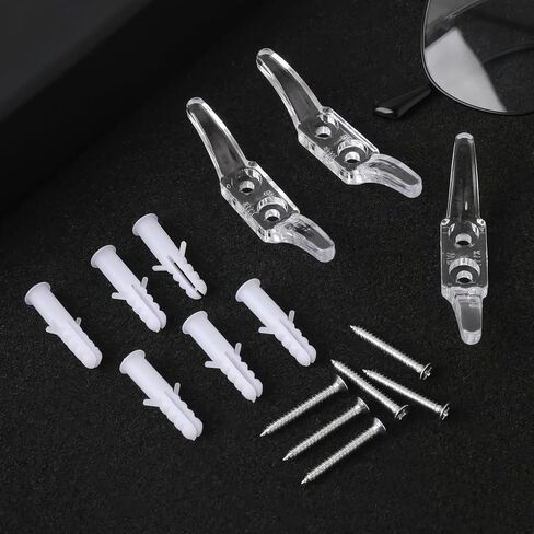 12pcs Cord Cleats for Blinds Rope Curtain Cord Cleats with Screws Plastic Blind Cord Cleats Safety Transparent Blind Cord Window Blind Accessories Hooks Safety Kits for Window Blinds Sun Shades Ropes in Saudi Arabia