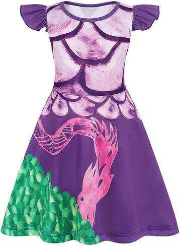 AmzBarley Girls Nightgowns Princess Nightgown Pajamas for Toddler Kids Sleepwear Flutter Sleeve Nightie Sleep Dress in Saudi Arabia