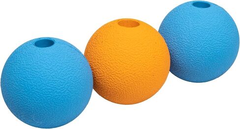 Amazon Basics Interactive Bouncy Durable Rubber Dog Toy Balls, 2.5 inch, Multi-Color Blue/Orange, Pack of 10 in Kuwait