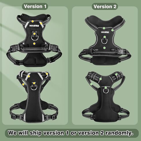 WINSEE Dog/Pet Harnesses No Pull with Dog Collar, Adjustable Reflective Oxford Outdoor Vest, Front/Back Leash Clips for Small, Medium, Large, Extra Large Dogs, Easy Control Handle for Walking in Saudi Arabia