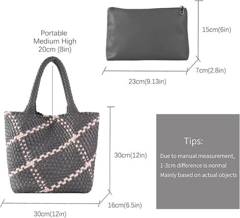 حقيبة يد منسوجة من جلد البولي يوريثان للنساء مع محفظة، حقيبة كتف كبيرة ناعمة، حقيبة مصنوعة يدويًا، حقيبة صيفية للشاطئ تحت الإبط in Kuwait