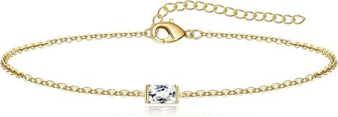 MJust Gold Birthstone Bracelets for Women Link Birthstone Bracelets Jewelry Birthday Gifts Valentine's Day Mother's Day Gifts for Mom Wife Anniversary Jewelry in Kuwait