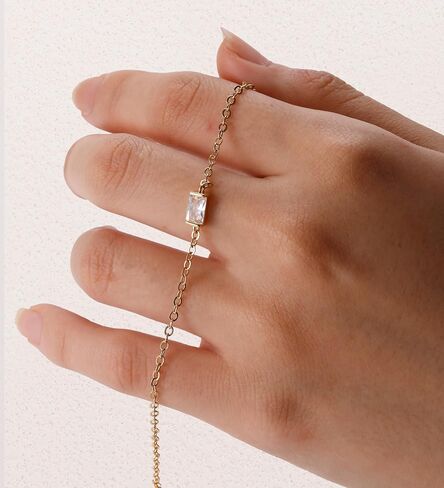 MJust Gold Birthstone Bracelets for Women Link Birthstone Bracelets Jewelry Birthday Gifts Valentine's Day Mother's Day Gifts for Mom Wife Anniversary Jewelry in Kuwait