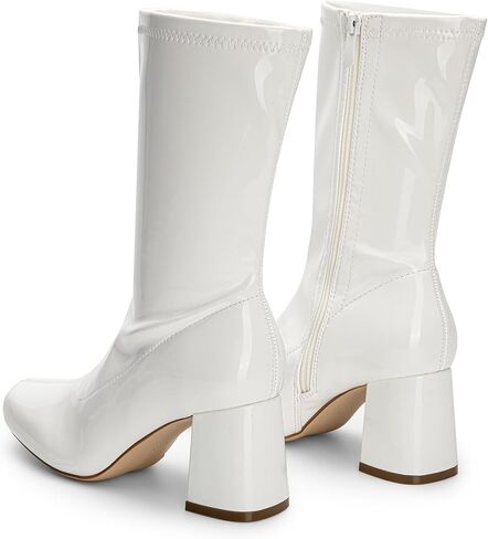 DREAM PAIRS Women's Go Go Boots Mid Calf Low Block Heel Boots Zipper Square Toe Ankle Boots For Party Cosplay Dance in Saudi Arabia