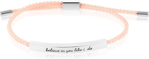 Believe In You Like I Do Bracelet for Women Men, Handmade Braided Fashion Adjustable Wrap Stainless Steel Motivational Tube Bracelet Story Jewelry in Saudi Arabia