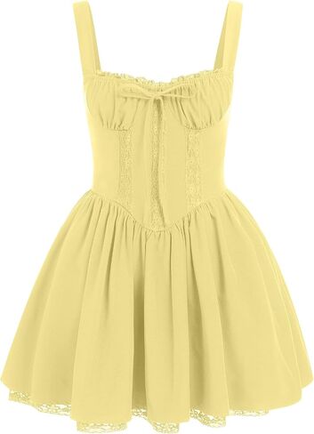 Corset Dresses for Women Spaghetti Straps Short Mini Floral Lace Bustier Dress Summer Boho Sundress in Saudi Arabia
