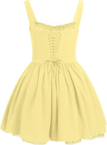 Corset Dresses for Women Spaghetti Straps Short Mini Floral Lace Bustier Dress Summer Boho Sundress in Saudi Arabia