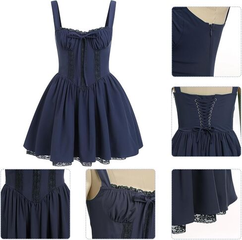 Corset Dresses for Women Spaghetti Straps Short Mini Floral Lace Bustier Dress Summer Boho Sundress in Saudi Arabia