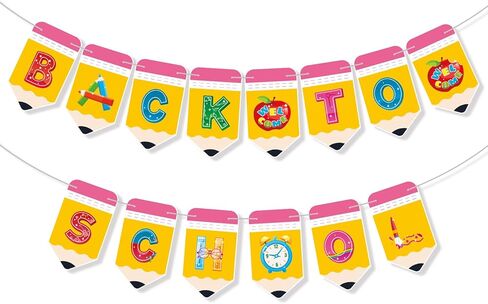 Back to School Banner Pencil Banner Welcome Back to School Decorations First Day of School Banner Classroom Welcome Banner First Day of School Kindergarten Preschool Classroom Decor in Saudi Arabia