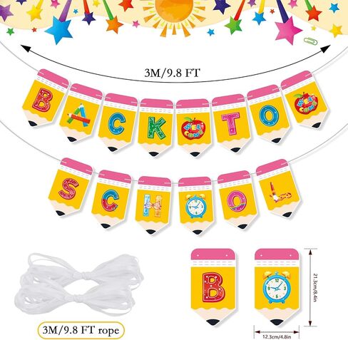 Back to School Banner Pencil Banner Welcome Back to School Decorations First Day of School Banner Classroom Welcome Banner First Day of School Kindergarten Preschool Classroom Decor in Saudi Arabia