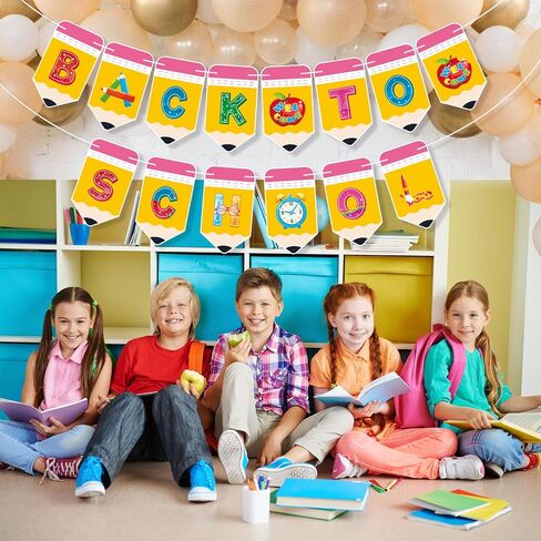 Back to School Banner Pencil Banner Welcome Back to School Decorations First Day of School Banner Classroom Welcome Banner First Day of School Kindergarten Preschool Classroom Decor in Saudi Arabia