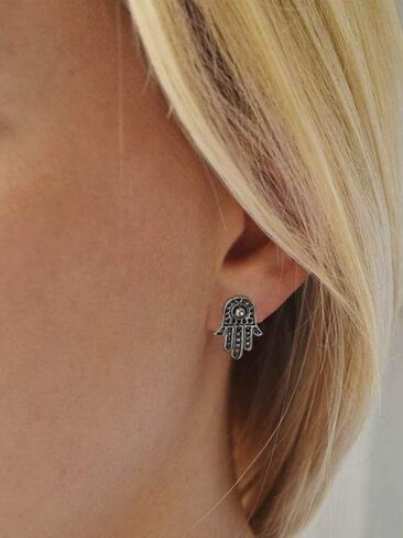 بوهو القمر الأذن مسمار مجموعة خمر الفضة الكفة الأقراط الشمس زهرة متعددة الأقراط مسمار الأذن مجوهرات للنساء (8 قطعة) in Kuwait