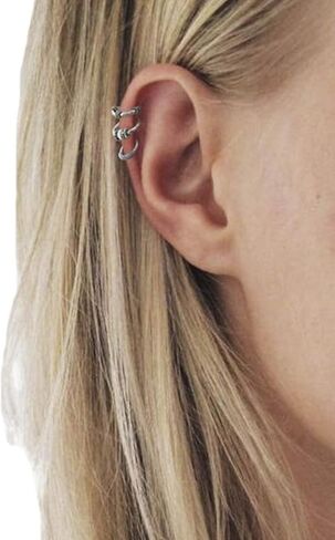 بوهو القمر الأذن مسمار مجموعة خمر الفضة الكفة الأقراط الشمس زهرة متعددة الأقراط مسمار الأذن مجوهرات للنساء (8 قطعة) in Kuwait