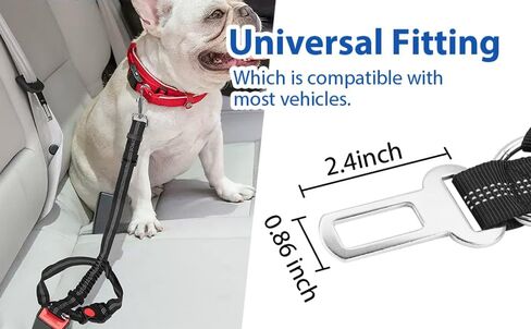 YAOHDAO Dog Seat Belt Harness for Car, Restraint Adjustable with Elastic Bungee Buffer Headrest for Vehicle, 360° Swivel Carabiner Nylon Pet Safety Seat Belts Heavy Duty Car Harness for Dogs (Black) in Saudi Arabia