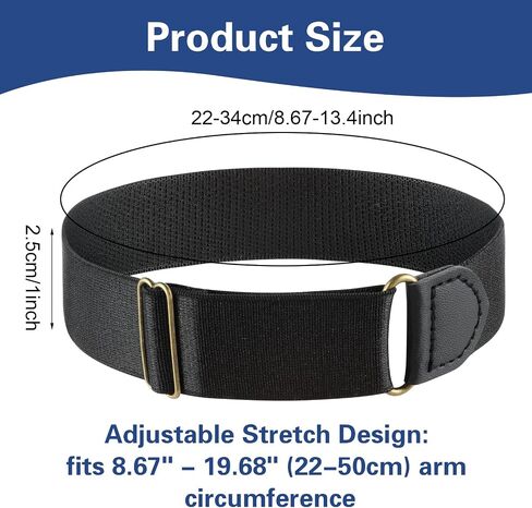 Elastic Adjustable Armband, Unisex Anti-Slip Shirt Sleeve Holders Shirt Long Sleeve Holders Garters Armbands in Saudi Arabia