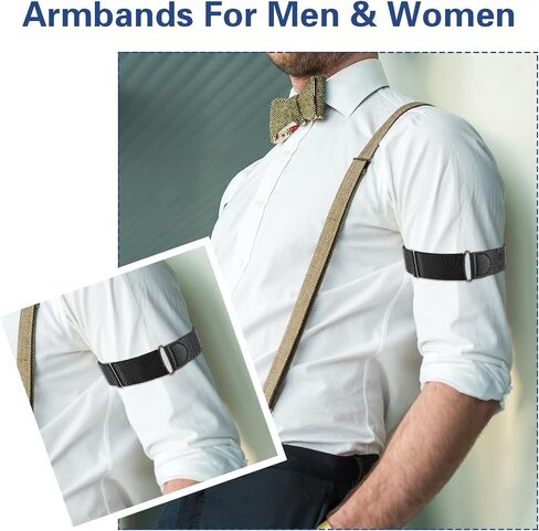 Elastic Adjustable Armband, Unisex Anti-Slip Shirt Sleeve Holders Shirt Long Sleeve Holders Garters Armbands in Saudi Arabia