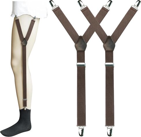 JEMYGINS Shirt Stays for Men Military Adjustable Elastic Garter Straps Sock with Non-slip Locking Clamps in Saudi Arabia