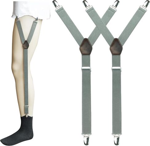 JEMYGINS Shirt Stays for Men Military Adjustable Elastic Garter Straps Sock with Non-slip Locking Clamps in Saudi Arabia