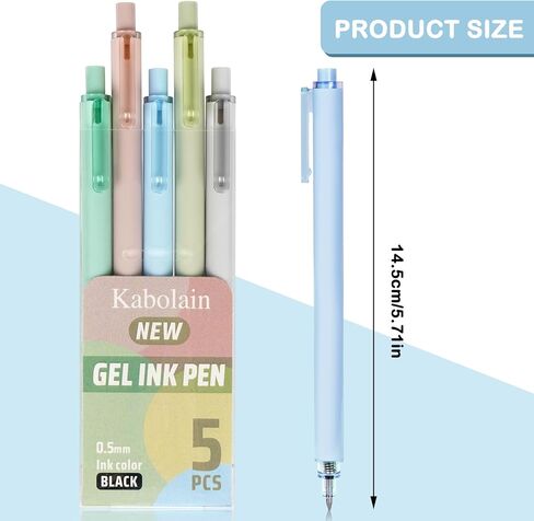 أقلام جل لطيفة باللون الأسود، رأس رفيع 0.5 مم للكتابة السلسة، حبر سريع الجفاف، أقلام كتابة ناعمة ذات نقاط دقيقة، مثالية لليوميات، وتدوين الملاحظات، والمدرسة، والاستخدام المكتبي. in Kuwait