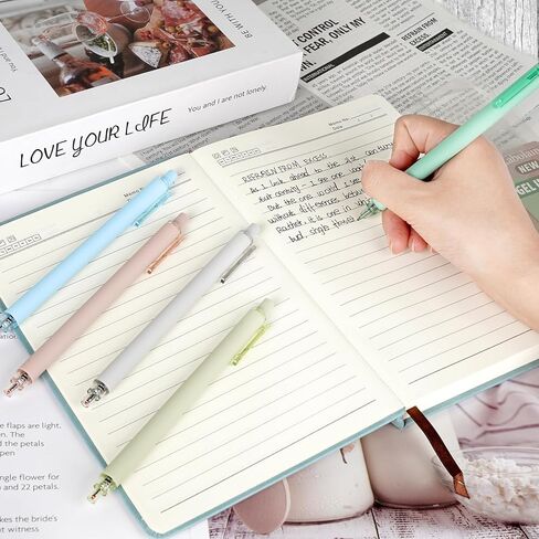 أقلام جل لطيفة باللون الأسود، رأس رفيع 0.5 مم للكتابة السلسة، حبر سريع الجفاف، أقلام كتابة ناعمة ذات نقاط دقيقة، مثالية لليوميات، وتدوين الملاحظات، والمدرسة، والاستخدام المكتبي. in Kuwait