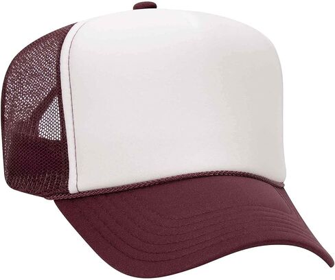 OTTO Wholesale 12 x Polyester Foam Front 5 Panel High Crown Mesh Back Trucker Hat - (12 Pcs) in Saudi Arabia