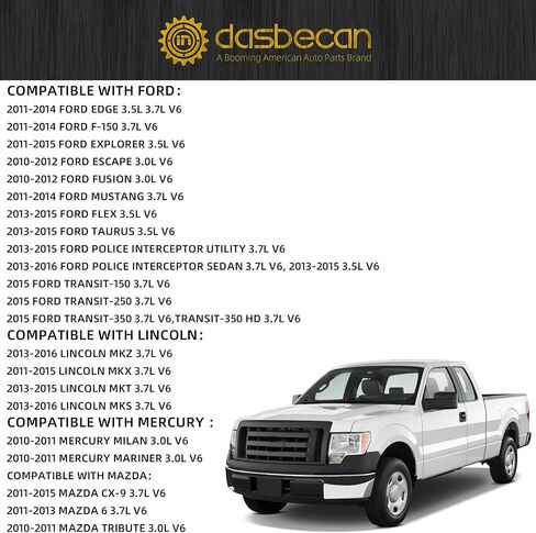 مستشعر الأكسجين Dasbecan 234-5038 234-4490 O2 4 قطع متوافق مع Explorer Ford F150 F-150 3.5L 3.7L Mustang Edge Escape Fusion Flex Taurus MKZ MKX MKT MKS 2010-2016 Upstream & Downstream in Saudi Arabia