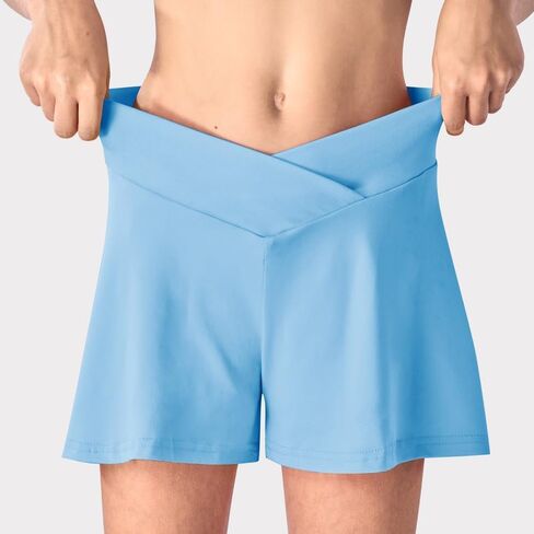 Girls Flowy Shorts 2 Pieces with Pockets Crossover Butterfly Athletic Running Skort Sports 2 in 1 Preppy Clothes in Saudi Arabia