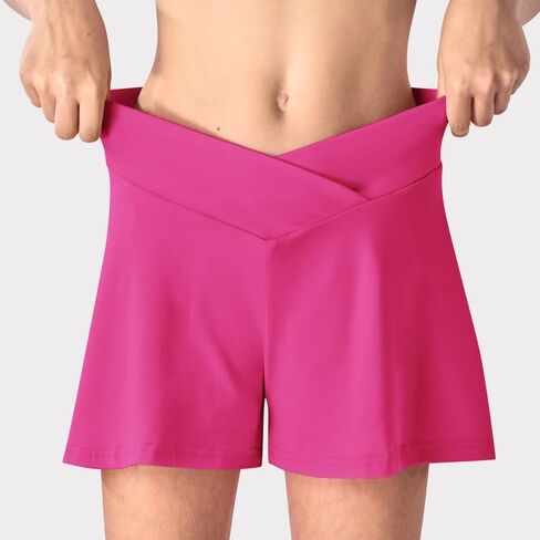 Girls Flowy Shorts 2 Pieces with Pockets Crossover Butterfly Athletic Running Skort Sports 2 in 1 Preppy Clothes in Saudi Arabia