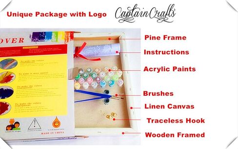 CaptainCrafts Paint by Number for Adults, DIY Oil Painting Paint by Numbers Home Decro Landscape 16x20 INCH (Sailing Home, Frameless) in Saudi Arabia