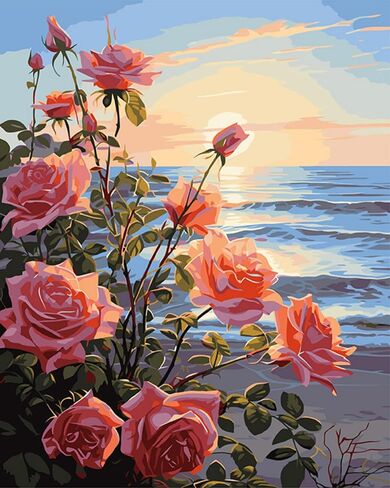 CaptainCrafts Paint by Number for Adults, DIY Oil Painting Paint by Numbers Home Decro Landscape 16x20 INCH (Sailing Home, Frameless) in Saudi Arabia