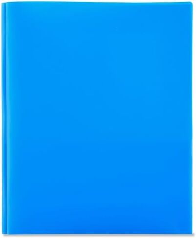 LLC Office Products Plastic Folders with 2 Pockets, Letter Size Poly Folders with 3 Metal Prongs Fastener Clips, (Orange) in Saudi Arabia