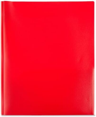 LLC Office Products Plastic Folders with 2 Pockets, Letter Size Poly Folders with 3 Metal Prongs Fastener Clips, (Orange) in Saudi Arabia