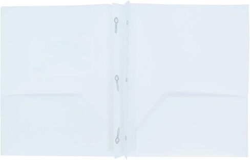 LLC Office Products Plastic Folders with 2 Pockets, Letter Size Poly Folders with 3 Metal Prongs Fastener Clips, (Orange) in Saudi Arabia