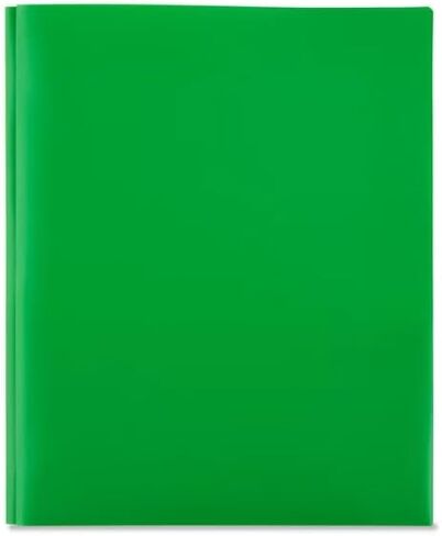 LLC Office Products Plastic Folders with 2 Pockets, Letter Size Poly Folders with 3 Metal Prongs Fastener Clips, (Orange) in Saudi Arabia