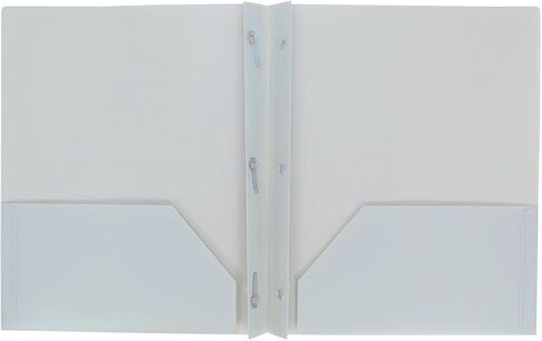 LLC Office Products Plastic Folders with 2 Pockets, Letter Size Poly Folders with 3 Metal Prongs Fastener Clips, (Orange) in Saudi Arabia