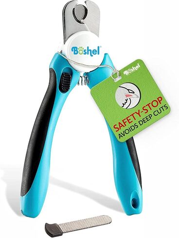Boshel Small Dog Nail Clipper - Dog Nail Trimmer with Safety Guard, Dog Nail Clippers for Small Dogs & Cat, Razor-Sharp Dog Nail Trimmers, Puppy Toenail Cutter, Pet Nail Clippers for Dogs + Nail File in Kuwait