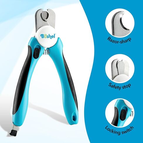 Boshel Small Dog Nail Clipper - Dog Nail Trimmer with Safety Guard, Dog Nail Clippers for Small Dogs & Cat, Razor-Sharp Dog Nail Trimmers, Puppy Toenail Cutter, Pet Nail Clippers for Dogs + Nail File in Kuwait